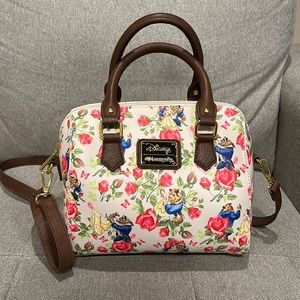 Loungefly Beauty and the Beast Floral Domed Satchel Crossbody